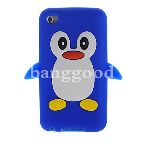 3d Cute Penguin Soft Rubber Silicone Case Cover For Ipod Touch 4 Us2