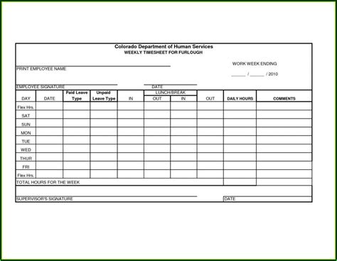 Employee Weekly Timesheet Template Excel Template 2 Resume Examples