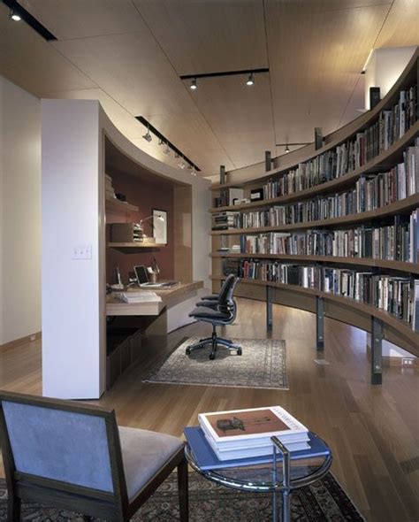Sleek And Modern Loft W Library Home Library Design Home Office