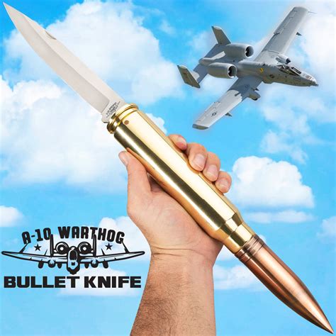 A 10 Warthog Bullet Pocket Knife 30mm Caliber Round Stainless Steel