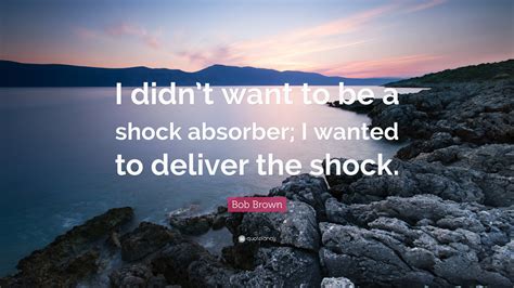 Bob Brown Quote “i Didnt Want To Be A Shock Absorber I Wanted To
