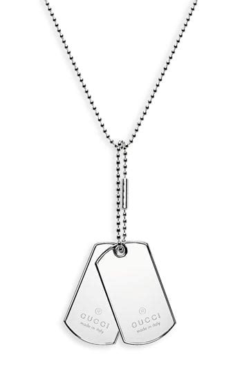 Gucci Silver Dog Tag Necklace In Metallic For Men Lyst