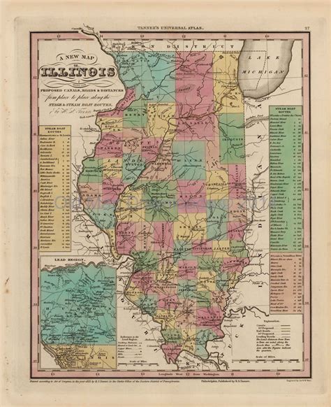 Old Map Downloads Illinois Old Map Tanner 1836 Digital Image Scan