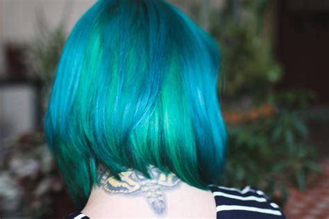If you have yellow or orange in your hair, it's going to mix with the blue and create green and brown tones. Blue + Green Foreverrrr - THE DAINTY SQUID