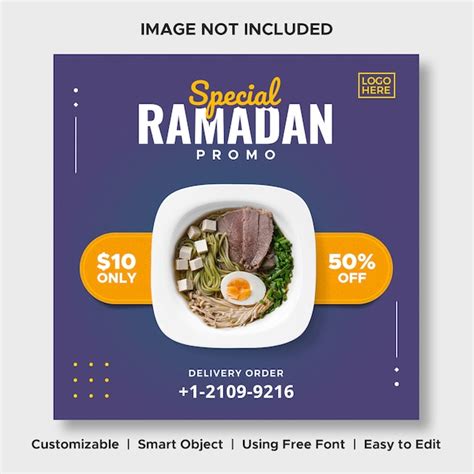 Premium Psd Special Ramadan Food Discount Menu Promotion Social Media