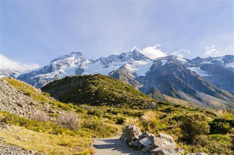 Track To The Mount Cook National Parknew Zealand Stock Image Image