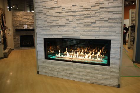 Our Custom Linear Gas Fireplace By Stellar With Modern Stone All Of