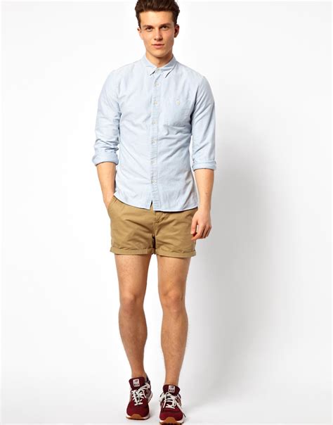 Lyst Asos Chino Shorts In Shorter Length In Natural For Men