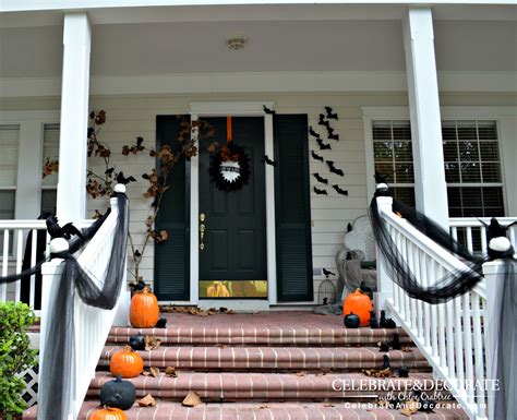Halloween Front Porch Decoration With Black Crows