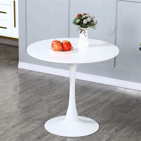 Enyopro Modern White Dining Table Breakfast Nook Dining Table Mid