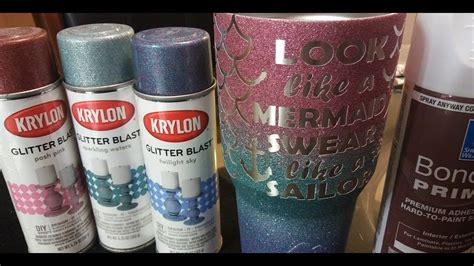 Mermaid Painted Glitter Tumbler Cup With Diy Epoxy Coat Youtube