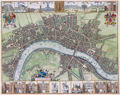 Grande Detallado Mapa Del Siglo Xvii De Ciudad De Londres Londres
