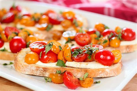 Warm Tomato And Mozzarella Bruschetta Creative Culinary