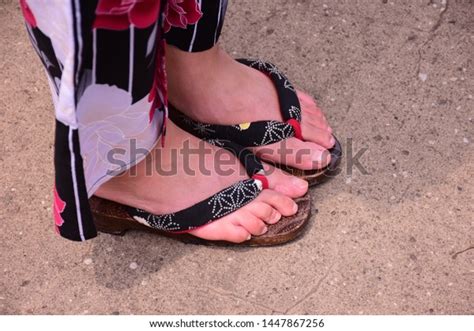 Feet Yukata Woman Wearing Geta Tokyo Stock Photo 1447867256 Shutterstock