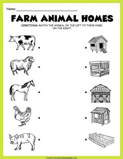 Farm Animals And Their Homes Thread Matching Activity Ph