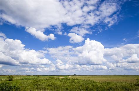 Heavenly Landscape With Clouds Cumulus Clouds In The Sky Stock Image