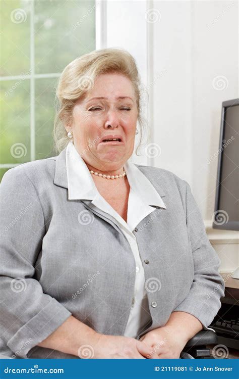 Mature Woman Crying Stock Image Image Of Blond Window 21119081