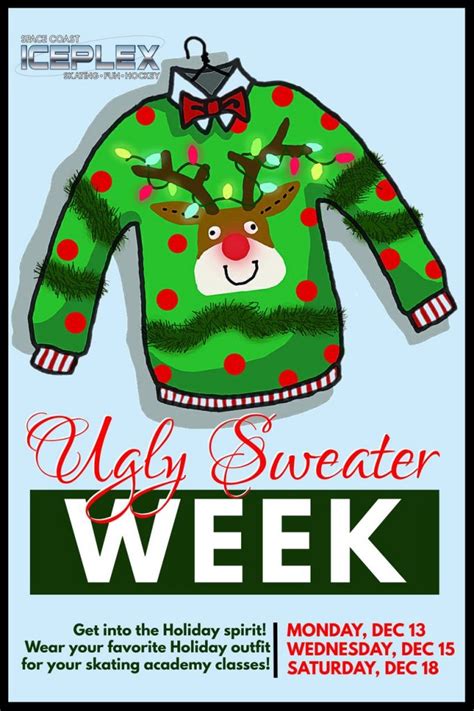 Ugly Sweater Week Flyer Space Coast Iceplex