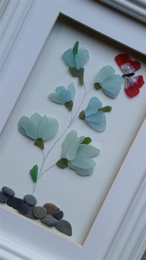 Flowers In The Palest Blue Sea Glass Sea Glass Art Projects Sea