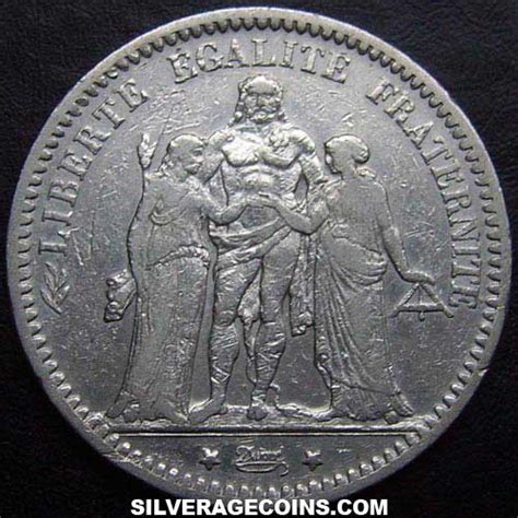 1873 A French Silver 5 Francs Hercules Silveragecoins
