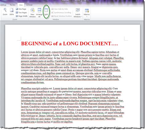 How To Split View And Edit Two Different Parts Of Your Word Document