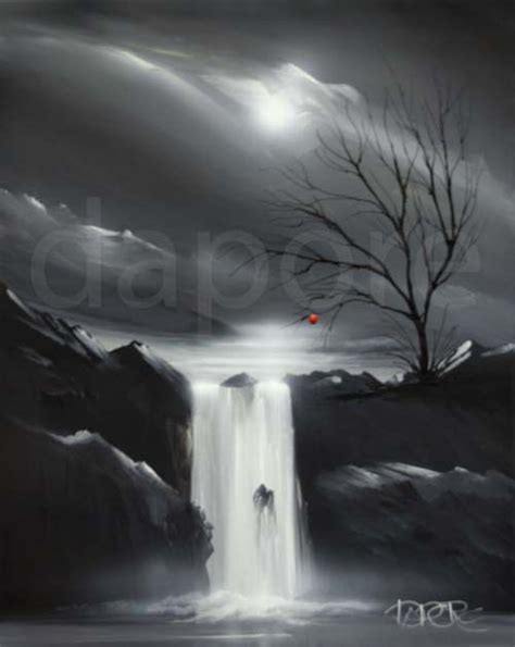 Acrylic Painting Landscape Black White By Theo Dapore ~ Black
