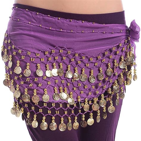 Buy Women Belly Dance Shop Hip Scarf Accessories 3 Row Belt Skirt With Gold