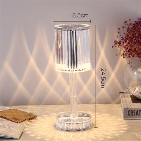Crystal Diamond Table Lamp 16 Colors Usb Charging Touch Lamp Bedside