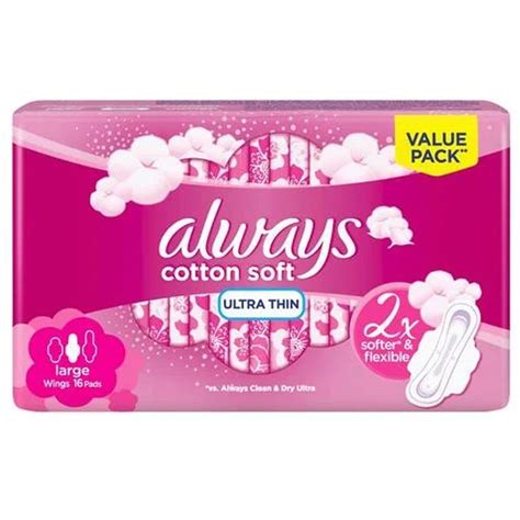 Buy Always Cotton Soft Ultra Thin Large Sanitary Pads With Wings 16