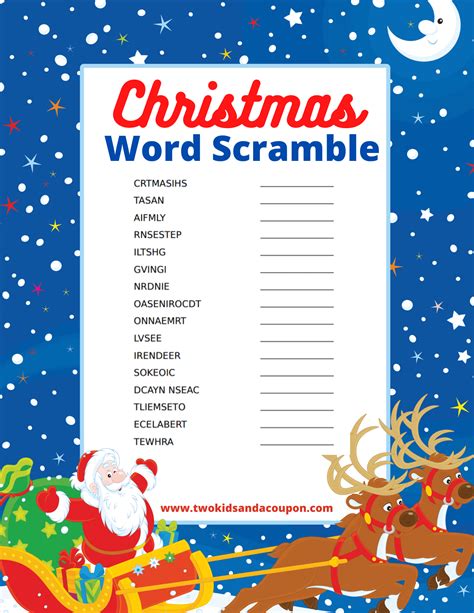 Christmas Word Scramble Free Printable Web View All Word Scrambles