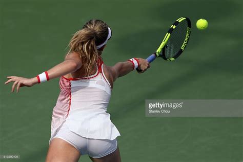 Eugenie Bouchard Of Canada In Action During Day Three Of The 2016 Bmw Eugenie Bouchard