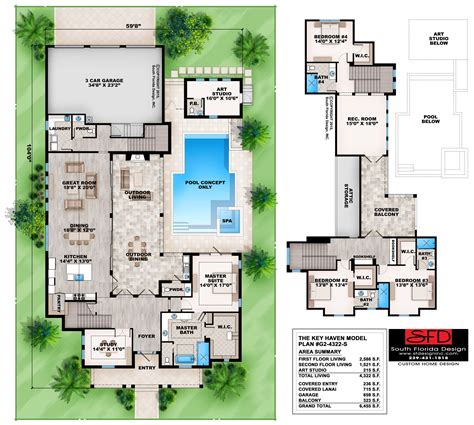 Well you're in luck, because here they come. Key Haven-Olde Florida style 2-story home design features ...