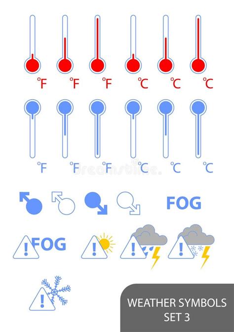 Weather Symbols Stock Vector Illustration Of Thermometer 11238143