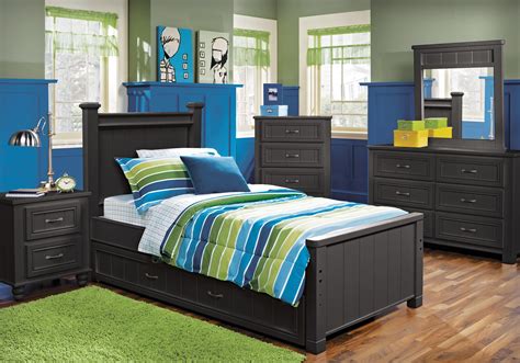 Teen boys bedroom sets at wayfair we want to make sure you find the best home goods when you shop online. Cottage Colors Black 5 Pc Twin Panel Bedroom | Full ...