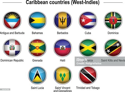 Flags Caribbean Countries Stock Illustration Download Image Now Istock