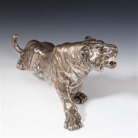 An Art Deco Period Silver Plated Tiger William Cook