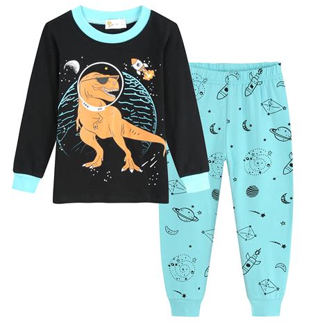 Ddsol Toddler Boys Dinosaur Pajamas Children 2pjs Cotton Clothes Long