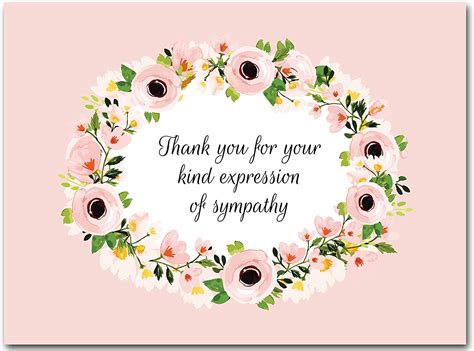 25x Funeral Thank You Cards With Envelopes Blank Floral Sympathy
