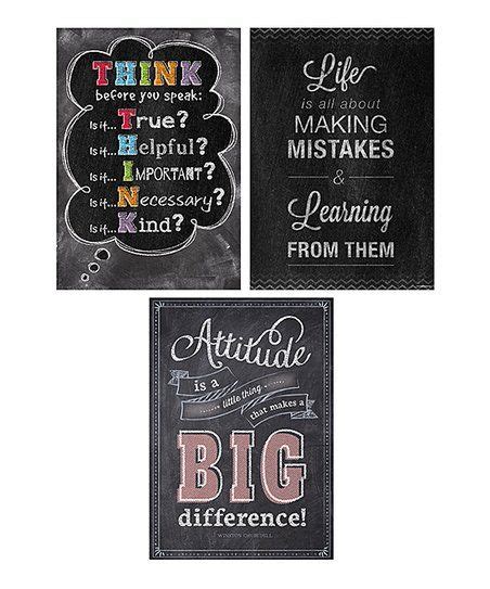 Three Chalkboard Signs With Different Phrases On Them