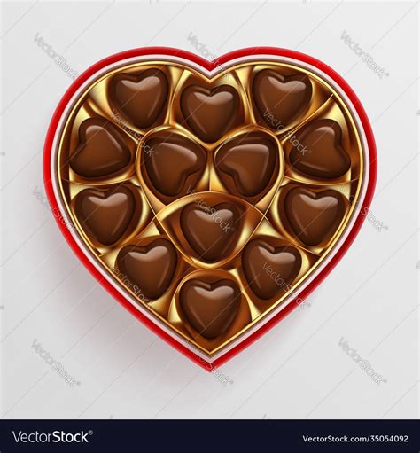 Box Chocolate Sweets In Heart Shape Royalty Free Vector