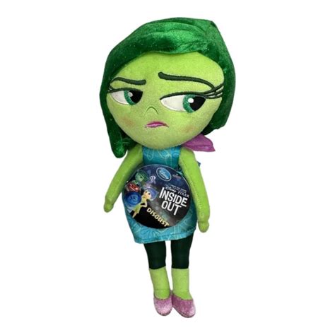 Inside Out Disgust Plush Doll 9 Disney Store Pixar Glittery Nwt New