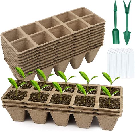 10 Packs Biodegradable Seedling Starter Trays Seed Starter Peat Pots
