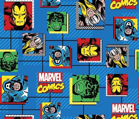 Marvel Fabric Avengers Comics Marvel Characters Retro Comics Block