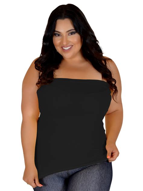 Stretch Is Comfort Plus Size Cotton Strapless Tube Top Xxx Large