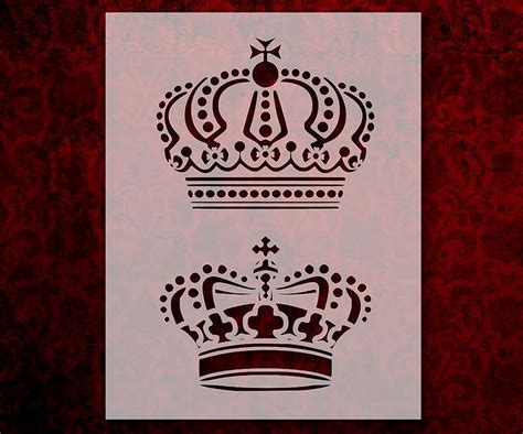 King And Queen Crown Stencil 85 X 11 Inches 843 Handmade