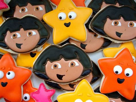 Dora Close Up Birthday Cookies Dora Cookie Decorating