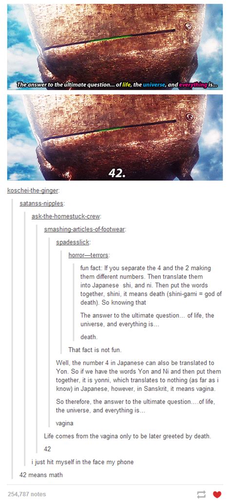 Its prime factorization 2 · 3 · 7 makes it the second sphenic number and. The Meaning of Life. - image - tumblr - Reddit