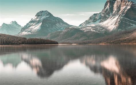 Download Wallpapers Bow Lake Autumn 4k Mountains Banff National