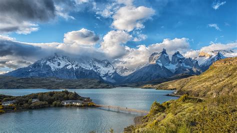 Fondos De Pantalla 2560x1440 Chile Parque Montañas Cielo Lago Puentes