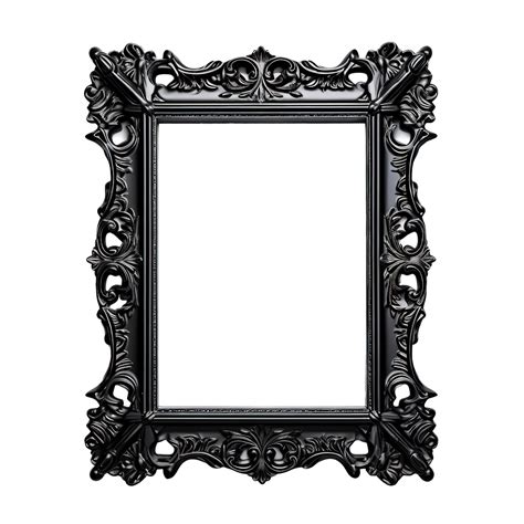 Black Baroque Frame Isolated On Transparent Background Png File Cut